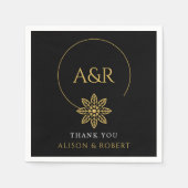 Eleganter Schmuck inspiriert Rahmen & Initialen Ho Serviette (Vorderseite)