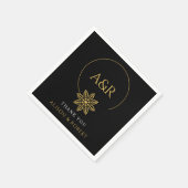 Eleganter Schmuck inspiriert Rahmen & Initialen Ho Serviette (Ecke)