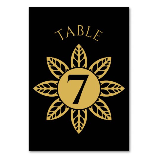 Eleganter Schmuck inspirierte Rahmen und Blume Hoc Tischnummer (Vorderseite)