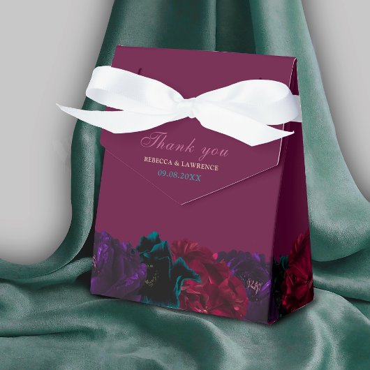 Eleganter Schmuck tönt Blume Bordeaux Hochzeit Geschenkschachtel