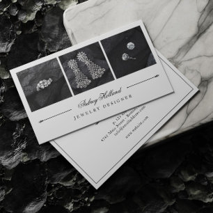 Eleganter Schmuckdesigner Fotosammlung Visitenkarte