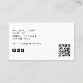 Eleganter Schmuckdesigner Gold Monogram Visitenkarte (Rückseite)