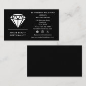 Eleganter Schmuckdesigner Jeweler Jewelier Diamond Visitenkarte (Vorne/Hinten)