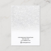 Eleganter Schmuckstil aus weißem Glitzer Visitenkarte (Rückseite)