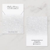 Eleganter Schmuckstil aus weißem Glitzer Visitenkarte (Vorne/Hinten)