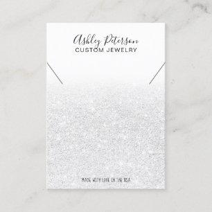 Eleganter Schmuckstil aus weißem Glitzer Visitenkarte