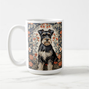 Eleganter Schnauzer, inspiriert von William Morris Kaffeetasse