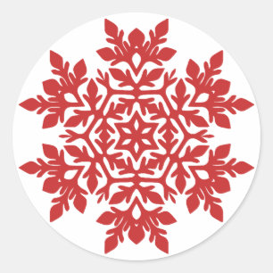 Eleganter Schneeblume (Cranberry) Runder Aufkleber