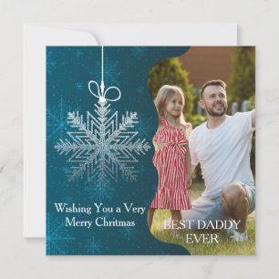 Eleganter Schneeflocke Blau Silber Bild Weihnachte Feiertagskarte