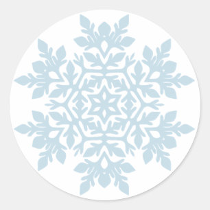 Eleganter Schneeflocke (Frost Blau) Runder Aufkleber
