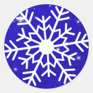 Eleganter Schneeflocken-Weihnachtsfrohsinn Winter Runder Aufkleber