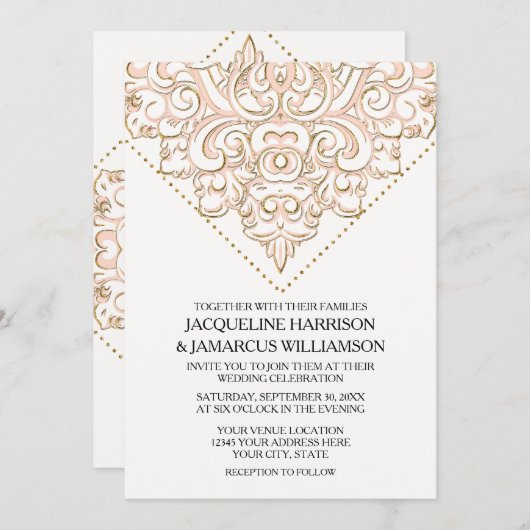 Eleganter Schnellimbiss Scroll Swirl Moderne, einf Einladung (Vorne/Hinten)