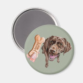 Eleganter Schokolade-Labrador Dog Aquarellmalerei Magnet (Vorderseite/Rückseite)