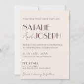 Eleganter Schokoladenbrauner QR-Code Old Money Hoc Einladung (Vorderseite)