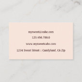 Eleganter Schokoladenkuchen Visitenkarte (Rückseite)