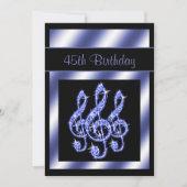 Eleganter, schöner blauer dreifache Clefs-45. Einladung (Vorderseite)