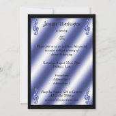 Eleganter, schöner blauer dreifache Clefs-45. Einladung (Rückseite)