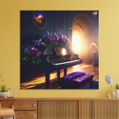 Eleganter schöner Piano-Saal Splendor Leinwanddruck (Insitu (Wohnzimmer))