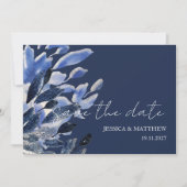 Eleganter, schöner Schwan bei Blue Wedding Save The Date (Vorderseite)