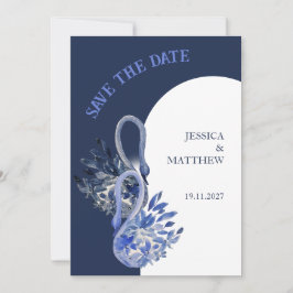Eleganter, schöner Schwan bei Blue Wedding Save The Date