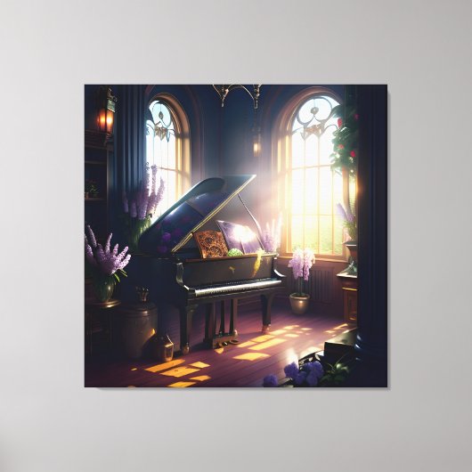 Eleganter schöner Splendor Piano Room 3 Leinwanddruck (Vorderseite)