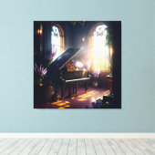 Eleganter schöner Splendor Piano Room 3 Leinwanddruck (Insitu (Holzboden))