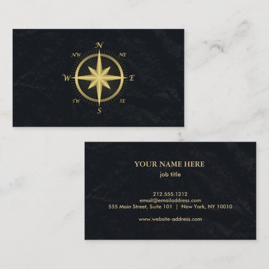 Eleganter Schönheitskompass Visitenkarte (Vorne/Hinten)