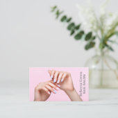 Eleganter Schönheitsmanicurist Nagelnagel Visitenkarte (Stehend Vorderseite)