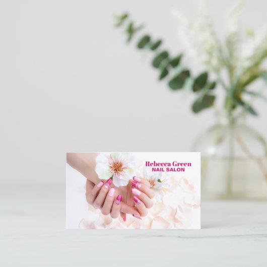 Eleganter Schönheitsmanicurist Nagelnagel Visitenkarte (Stehend Vorderseite)