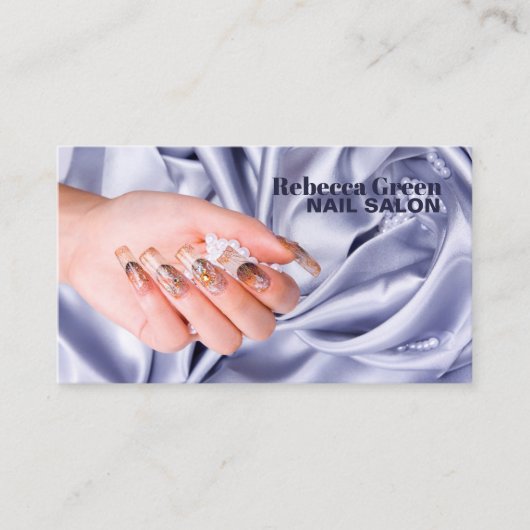 Eleganter Schönheitsmanicurist Nagelnagel Visitenkarte (Vorderseite)
