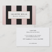 Eleganter Schönheitssalon in Rosa und Schwarz Stre Visitenkarte (Vorne/Hinten)