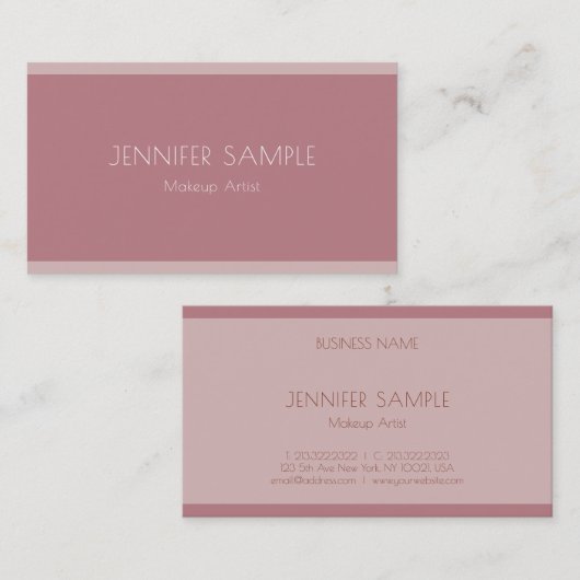Eleganter Schönheitssalon Makeup Künstlervorlage M Visitenkarte (Vorne/Hinten)