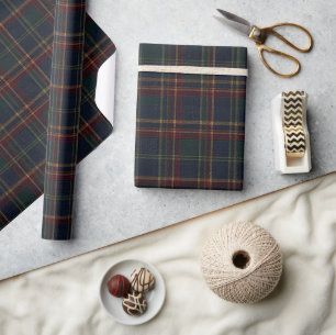 Eleganter schottischer klassischer Navy-Tartan-Kar Geschenkpapier