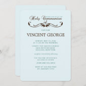 Eleganter Schriftart Einladung zur Heiligen Kommun (Vorne/Hinten)