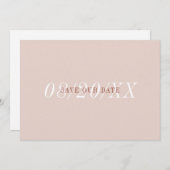 Eleganter Schriftart Minimalistisch Rosa Terracott Save The Date (Vorne/Hinten)