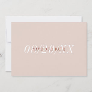 Eleganter Schriftart Minimalistisch Rosa Terracott Save The Date