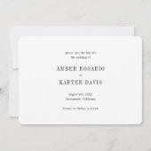 Eleganter Schriftart Minimalistisch Rosa Terracott Save The Date (Rückseite)