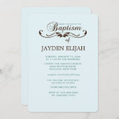 Eleganter Schriftart Taufe Einladung (Vorne/Hinten)