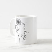 Eleganter Schriftname April Monat Geburtsblume Gän Kaffeetasse (Vorderseite Links)