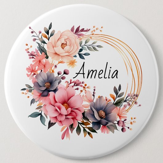 Eleganter Schriftname-Button Button (Vorderseite)