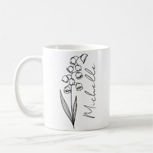 Eleganter Schriftname Mai Geburtsmonatsblume Kaffeetasse