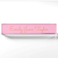 Eleganter Schriftname Minimalistisch Rosa Orange N