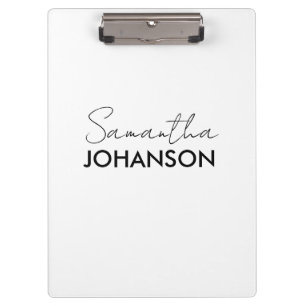 Eleganter Schriftname Modern Minimalistisch Klemmbrett