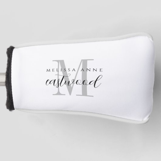 Eleganter Schriftname Monogramm Golf Headcover (Vorderseite)