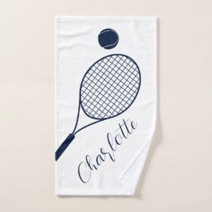 Eleganter Schriftname Monogramm Tennisclub Handtuch