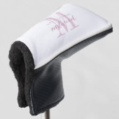 Eleganter Schriftname Rosa Monogramm Golf Headcover (3/4 Vorderseite)