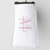 Eleganter Schriftname Rosa Monogramm Golf Headcover (Rotieren 90)