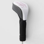 Eleganter Schriftname Rosa Monogramm Golf Headcover (angewinkelt)
