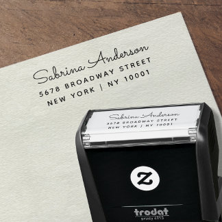 Eleganter Schriftname Rücksendeadresse Minimalisti Permastempel