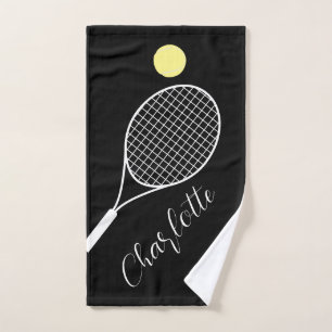 Eleganter Schriftzug Name Tennis Sportclub Handtuch